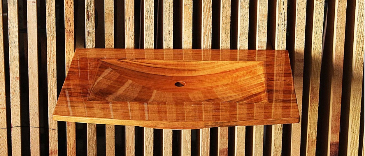 The stylish and sleek, handcrafted, wooden sink