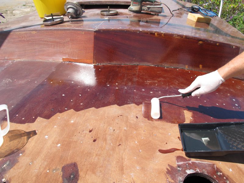 Protecting bare plywood with epoxy