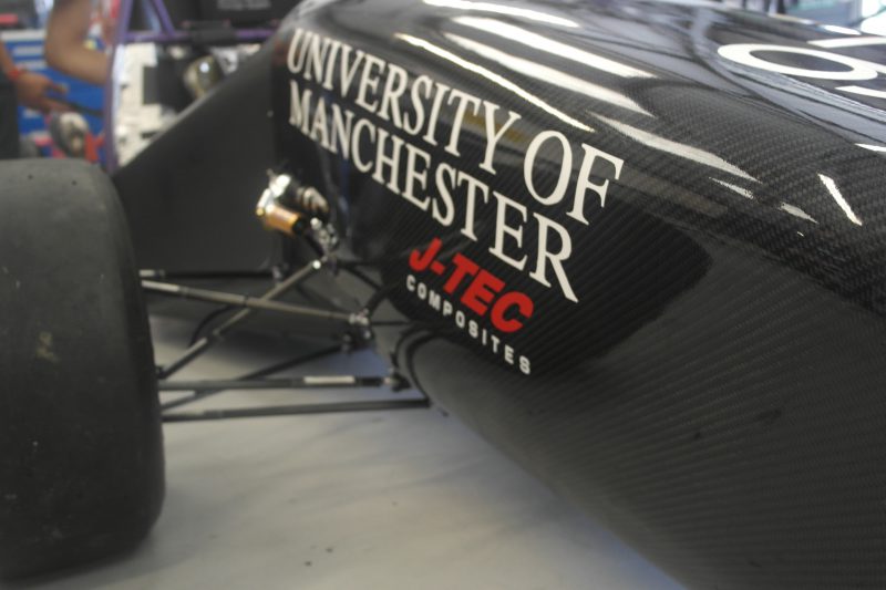 Close up of the racing car built by students with PRO-SET