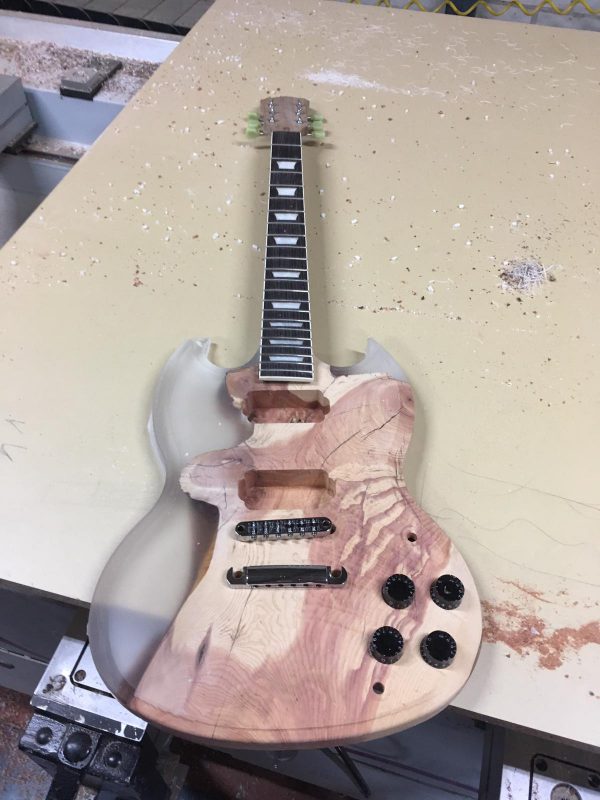 A guitar made with bio-based clear casting epoxy resin