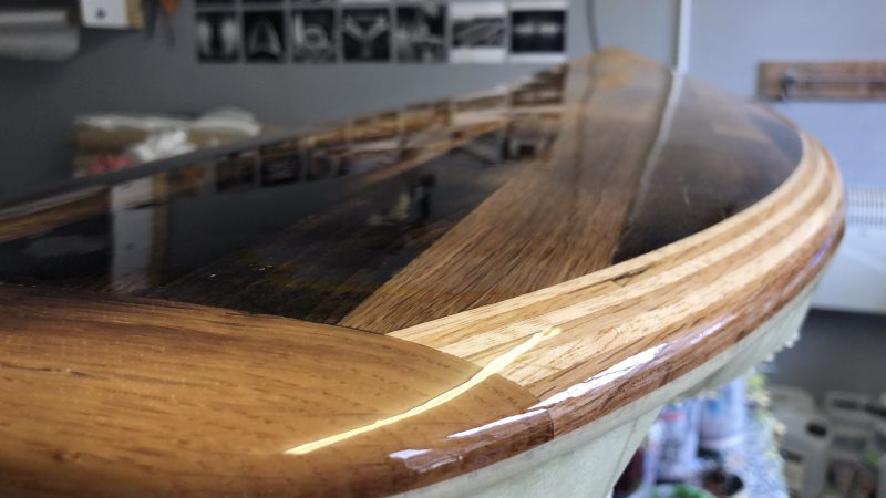 perfect crystal clear sheen on epoxy covered surfboards
