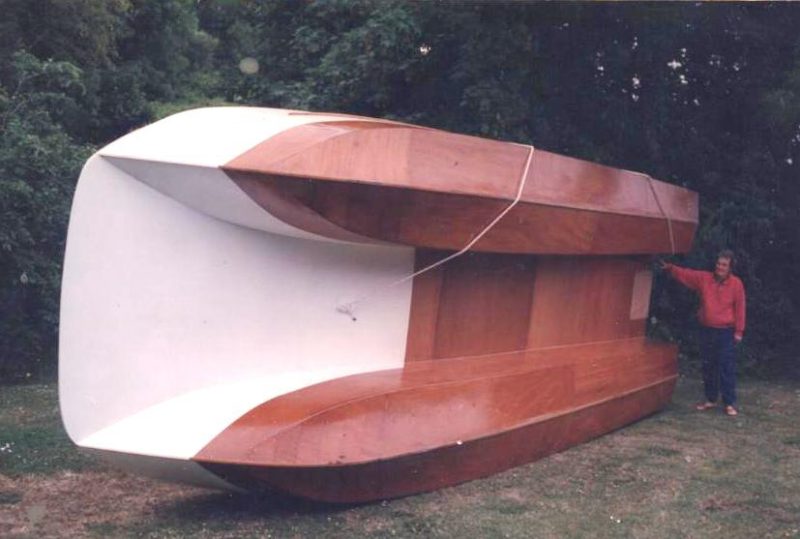 the original cheetah marine catamaran built with West System epoxy