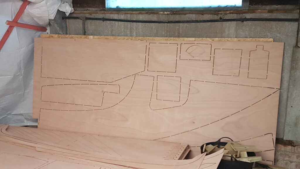 Swallow yachts flat pack cut outs for the boat 