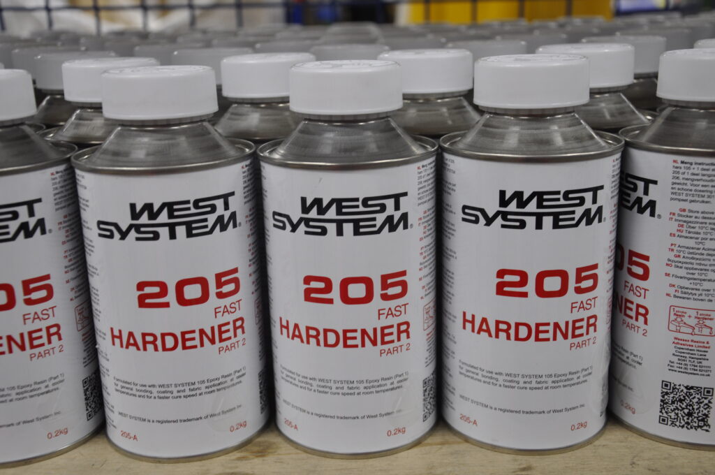 west system 205 fast hardener in warehouse.