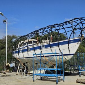 BOAT in process of getting restored using west system epoxy